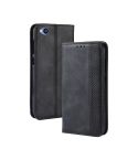 Magnetic Buckle Retro Texture Horizontal Flip Leather Case for Xiaomi Redmi Go, with Holder & Card Slots & Wallet (Black)
