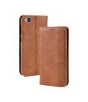 Magnetic Buckle Retro Texture Horizontal Flip Leather Case for Xiaomi Redmi Go, with Holder & Card Slots & Wallet (Brown)