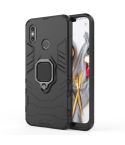 PC + TPU Shockproof Protective Case with Magnetic Ring Holder for Xiaomi Mi 8(Black)