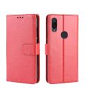 Retro Crazy Horse Texture Horizontal Flip Leather Case for Xiaomi Redmi 7, with Holder & Card Slots & Photo Frame (Red)