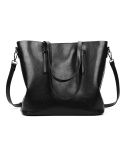 Casual PU Shoulder Bag Ladies Handbag Messenger Bag (Black)