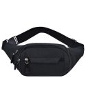 Pure Color Multi-function Pockets Waterproof Chest Bag Waist Sports Bag (Black)