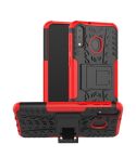 Tire Texture TPU+PC Shockproof Case for Galaxy M20, with Holder (Red)