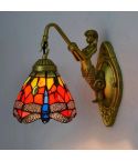 Retro Stained Glass Living Room Dining Room Bedroom Bar Club Aisle Wall Lamp (EU Plug)