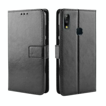 Crazy Horse Texture Horizontal Flip Leather Case for Asus Zenfone Max Plus (M2) ZB634KL / Zenfone Max Shot ZB634KL, with Holder & Card Slots & Wallet & Lanyard (Black)