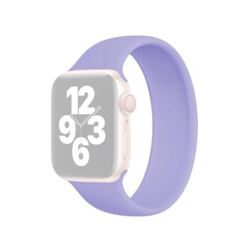 For Apple Watch Ultra 49mm&Watch Ultra 2 49mm / Series 10 46mm / 9&8&7 45mm / SE 3&SE 2&6&SE&5&4 44mm / 3&2&1 42mm Solid Color Elastic Silicone Watch Band, Size:L 156mm (British Lavender)