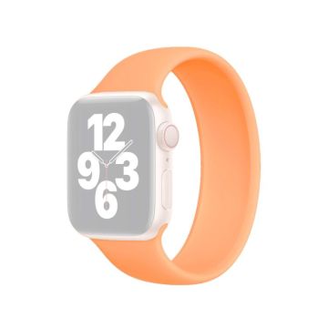 For Apple Watch Ultra 49mm&Watch Ultra 2 49mm / Series 10 46mm / 9&8&7 45mm / SE 3&SE 2&6&SE&5&4 44mm / 3&2&1 42mm Solid Color Elastic Silicone Watch Band, Size:L 156mm (Calendula)