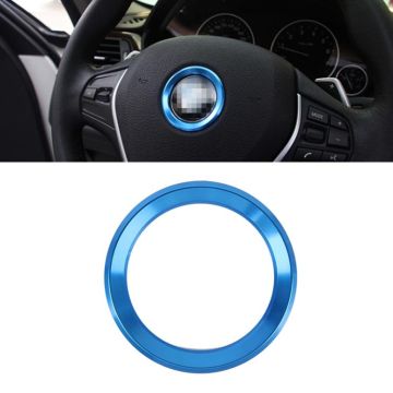 Aluminium Alloy Steering Wheel Decoration Ring Cover Sticker for BMW(Blue)