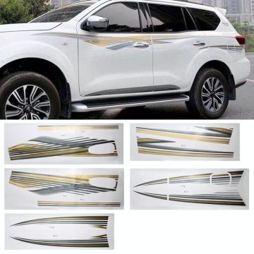 5 PCS SUV Body Decorative Strip Brand Car Streamline Shining Sticker for Nissan TERRA 2019