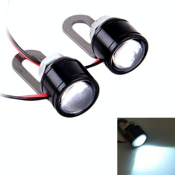 2 PCS 12V 3W Eagle Eyes LED Light For Motorcycle ，Wire Length: 45cm(White Light)