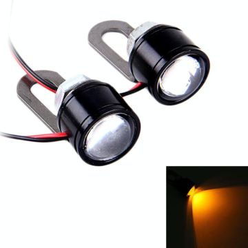 2 PCS 12V 3W Eagle Eyes LED Light For Motorcycle ，Wire Length: 45cm(Yellow Light)