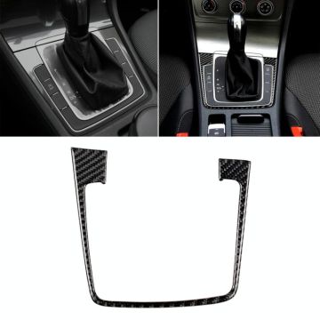 Car Carbon Fiber Gear Position Panel Frame Decorative Sticker for Volkswagen Golf 7 2018-, without Hole and Start and Stop, Left Drive