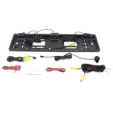 PZ600-L Europe Car License Plate Frame Rear View Camera Visual Rear View Parking System with 2 Reversing Radar Detector