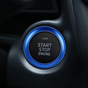 Car Engine Start Key Push Button Ring Trim Aluminum Alloy Sticker Decoration for Mazda CX4 / CX5 / Axela / ATENZA(Blue)