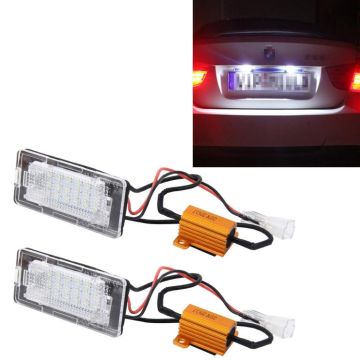 2 PCS License Plate Light with 18  SMD-3528 Lamps for Volkswagen,2W 120LM,6000K, DC12V(White Light)