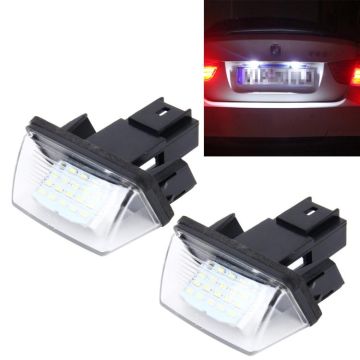 2 PCS License Plate Light with 24 SMD-3528 Lamps for Peugeot Citroen(White Light)