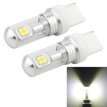 2 PCS 7440 40W 800 LM 6000K Car Turn Light Backup Light Brake Light with 8 Lamps, DC 12V(White Light)
