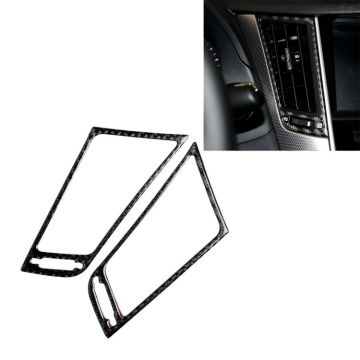 2 PCS Car Carbon Fiber Central Air Outlet Frame Decorative Sticker for Infiniti Q50 / Q60 2014-2020