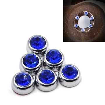 6 in 1 Car Diamond Sticker Set Personality Crystal Decoration (Blue)