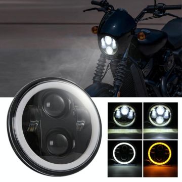 EagleVision DC9-30V 35W 6000K 4000LM 5.75 inch Round Motorcycle LED Headlight with Angel Eye for Harley-Davidson