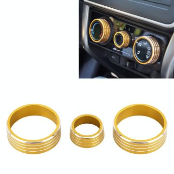 3 PCS Car Aluminum Alloy Air Conditioner Knob Case for Honda VEZEL / XR-V / Fit / GIENIA / City(Gold)