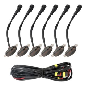 DC12V / 6W 6 in 1 Front Grille Warning Light for Ford Raptor F150 2017-2019 (Black)