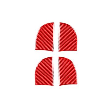 4 PCS / Set Carbon Fiber Car Inner Door Bowl Decorative Sticker for Toyota Corolla 2014-2018,Left and Right Drive Universal (Red)