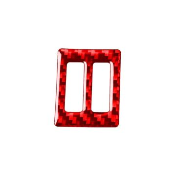 Carbon Fiber Car Central Air Outlet Switch Decorative Sticker for Toyota Corolla 2014-2018,Left and Right Drive Universal (Red)
