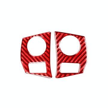 2 PCS / Set Carbon Fiber Car Steering Wheel Button Frame Decorative Sticker for Toyota Corolla 2014-2018,Left and Right Drive Universal(Red)