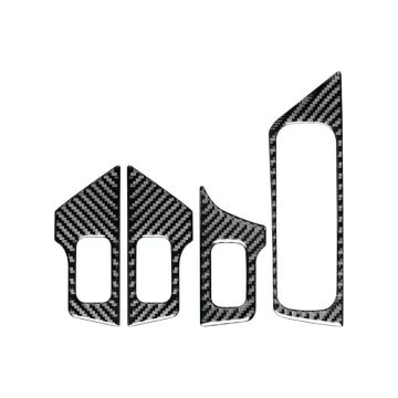 4 PCS / Set Carbon Fiber Car Glass Lift Switch Decorative Sticker for Mercedes-Benz B-Class 2019 / GLB 2020,Right Drive