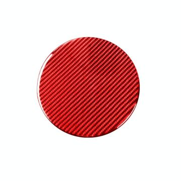 Carbon Fiber Car Fuel Tank Cap Decorative Sticker for Toyota Tundra 2014-2018,Left and Right Drive Universal (Red)