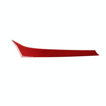 Carbon Fiber Car Dashboard Strip Decorative Sticker for Alfa Romeo Giulia 2017-2019,Left Drive (Red)