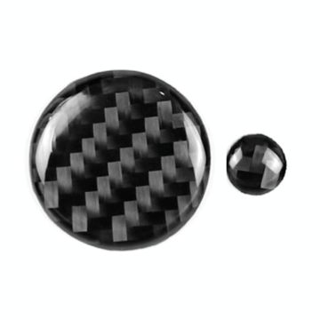 One Set Car Carbon Fiber Multimedia Knob Decorative Sticker for Mazda 3 / 6 / CX-9 / CX-5, Left and Right Drive Universal