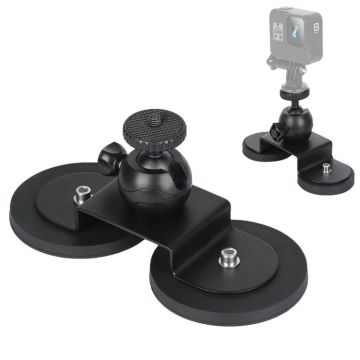 Car Suction Cup Mount Bracket for GoPro Hero11 Black / HERO10 Black / HERO9 Black / HERO8 Black /7 /6 /5 /5 Session /4 Session /4 /3+ /3 /2 /1, Xiaoyi and Other Action Cameras, Size: L(Black)