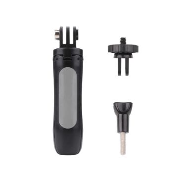 Multi-functional Foldable Tripod Holder Selfie Monopod Stick for GoPro, Insta360, DJI and Other Action Cameras, Length: 12-23cm (Grey)