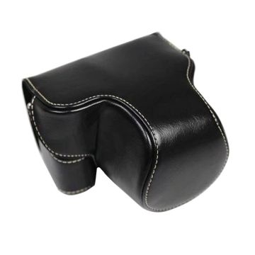 Full Body Camera PU Leather Case Bag for Sony LCE-7C / Alpha 7C / A7C 28-60mm / 40.5mm Lens(Black)