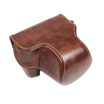 Full Body Camera PU Leather Case Bag for Sony LCE-7C / Alpha 7C / A7C 28-60mm / 40.5mm Lens(Coffee)