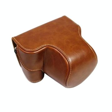 Full Body Camera PU Leather Case Bag for Sony LCE-7C / Alpha 7C / A7C 28-60mm / 40.5mm Lens(Brown)