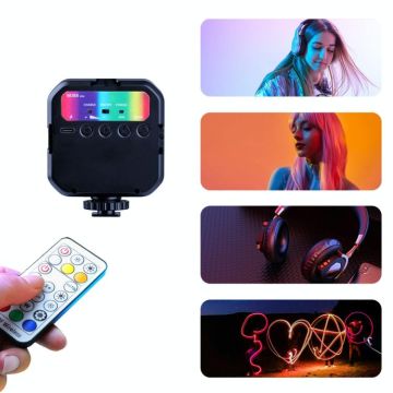 MJ88 Pocket 3000-7000K+RGB Full Color Beauty Fill Light Handheld Camera Photography Streamer LED Light with Remote Control(Black)