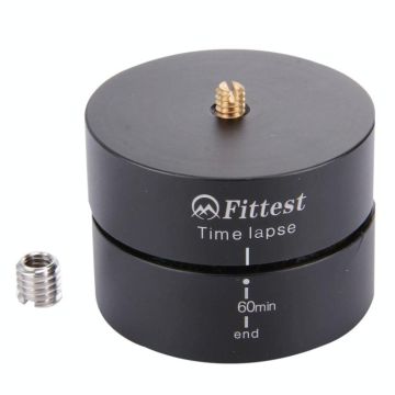 Fittest 360TL 360 Degrees Panning Rotating Panorama Cylindrical PTZ 60min / 45min / 30min / 15min Time Lapse Stabilizer Tripod Adapter with 2kg Bearing for  for GoPro HERO9 Black / HERO8 Black /7 /6 /5 /5 Session /4 Session /4 /3+ /3 /2 /1, DJI Osmo Actio
