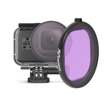 JSR Round Housing Diving Color Lens Filter for GoPro HERO8 Black(Purple)