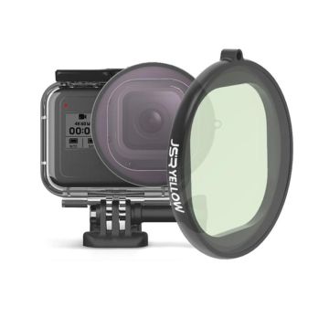 JSR Round Housing Diving Color Lens Filter for GoPro HERO8 Black(Yellow)