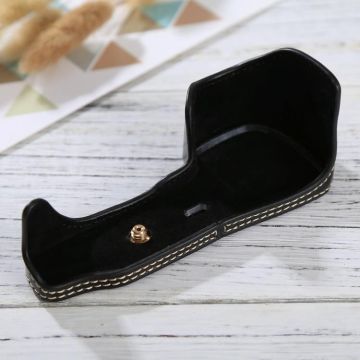 1/4 inch Thread PU Leather Camera Half Case Base for Sony Alpha 6100 / A6100(Black)