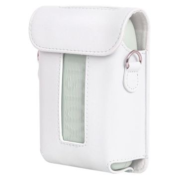 For FUJIFILM Instax mini Link 3 Full Body Leather Case Bag with Strap (White)