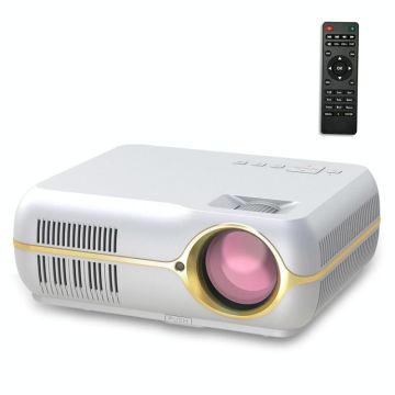 DH-A10 5.8 inch LCD Screen 4200 Lumens 1280 x 800P HD Smart Projector with Remote Control,Android 6.0 OS, Support WiFi, Bluetooth,HDMIx2, USBx2, VGA, AV IN/RCA, RJ45, LAN(White)