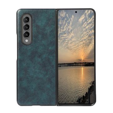 For Samsung Galaxy Z Fold3 5G Business Leather Texture Shockproof Protective Leather Case(Blue)