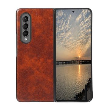 For Samsung Galaxy Z Fold3 5G Business Leather Texture Shockproof Protective Leather Case(Brown)