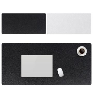 ZD01 Double-sided PU Mouse Pad Table Mat, Size: 90 x 40cm(Silver+Black)