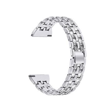 22mm For Samsung Smart Watch Double Rows Diamond Steel Watch Band(Silver)