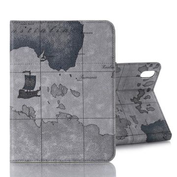 For iPad mini 6 / mini 2024 Map Pattern Leather Tablet Case(Grey)